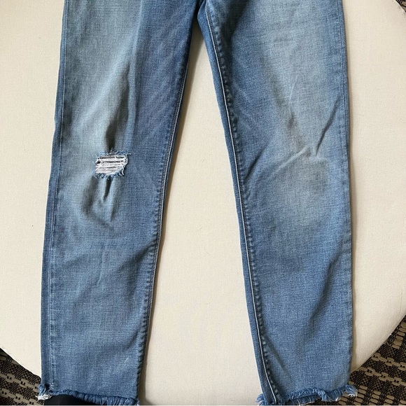 Hudson Nico Cigarette Size 28 Mid Rise Straight Ankle Jean Raw Hem Medium Wash - Picture 5 of 13